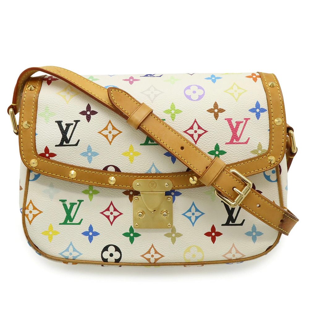 LOUIS VUITTON Monogram Multicolor Sologne Crossbody Bag Blanc White